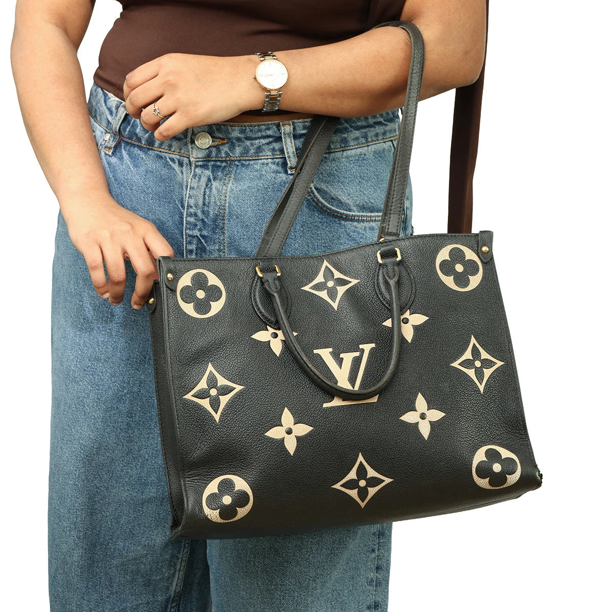 LV OnTheGo MM Bi-Colour Monogram-Inspired Luxury Tote Bag